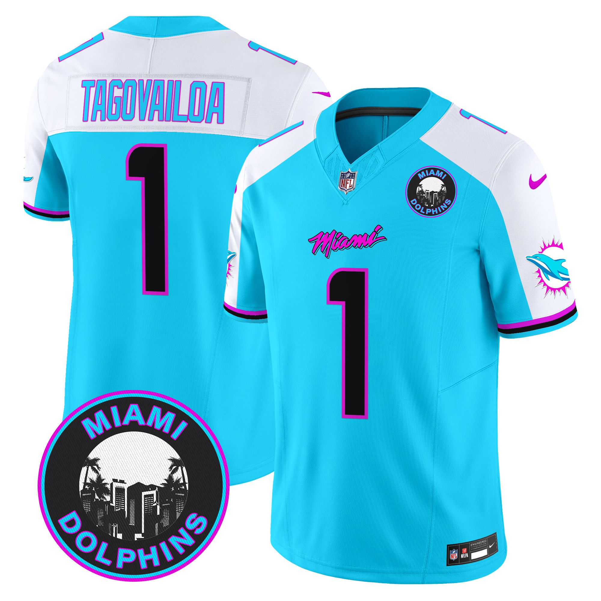 Men Miami Dolphins #1 Tagovailoa Light Blue 2024 Nike Vapor Limited NFL Jersey->indianapolis colts->NFL Jersey